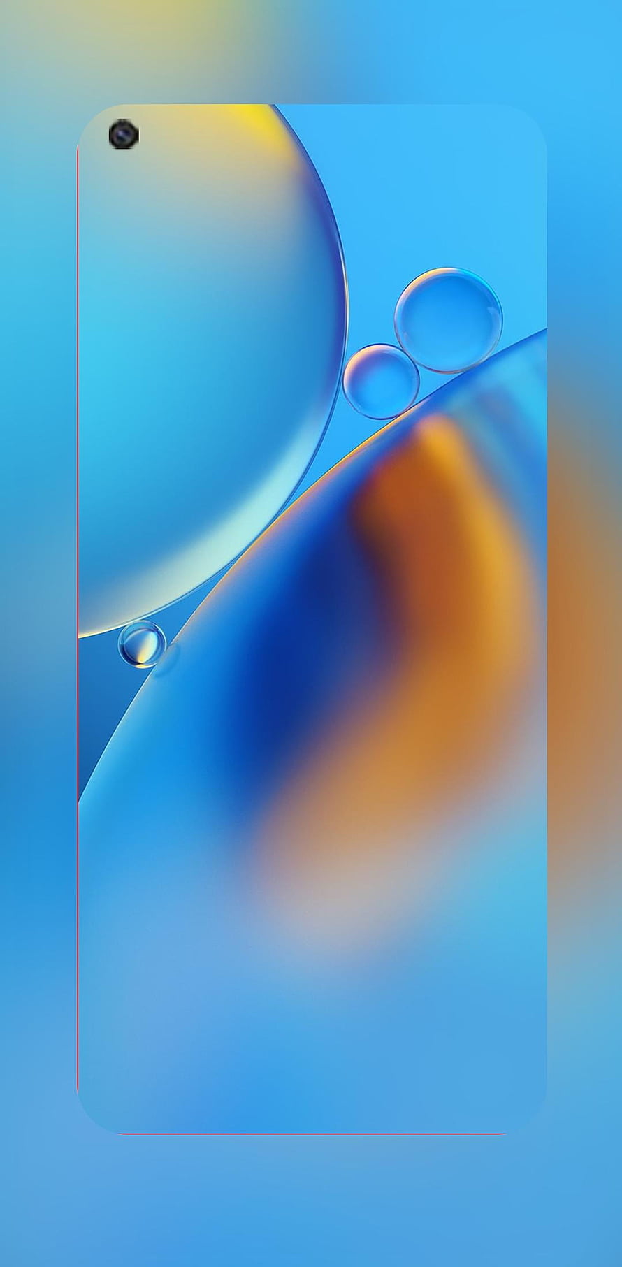 Oppo F19 Pro Abstract Blue and Orange Bubble Wallpaper HD phone wallpaper