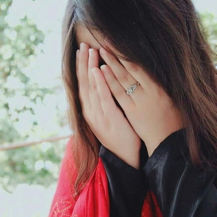 Woman Hiding Face With Hands Wearing Red Scarf And Black Jacket, Whatsapp DP For Girl, instagram girls dp HD phone wallpaper