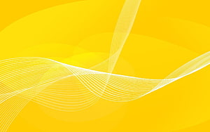 Abstract Yellow Background With White Wavy Lines And Curves HD wallpaper