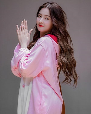 Nancy from Momoland in a Pink Hoodie HD phone wallpaper