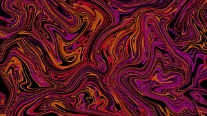Vibrant Liquid Marble Abstract Pattern with Swirling Purple and Orange Waves HD wallpaper