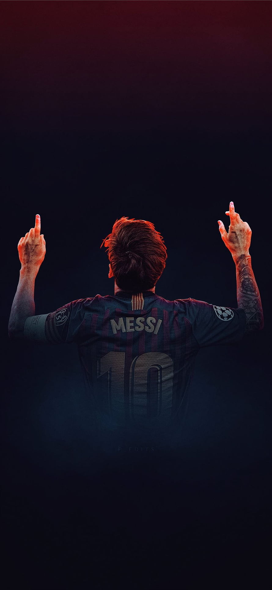 Lionel Messi FC Barcelona Number 10 Jersey Back View Celebration Wallpaper HD phone wallpaper