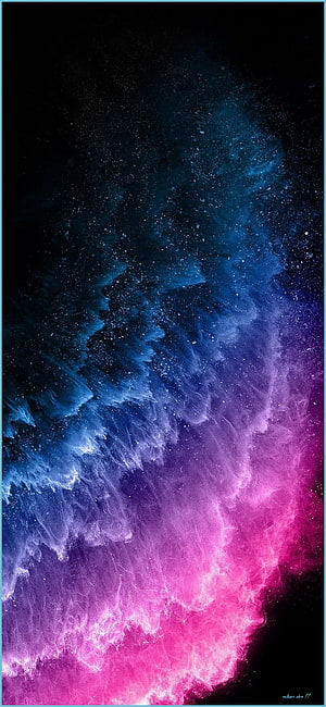 Abstract Blue and Pink Smoke Explosion on Black Background HD phone wallpaper