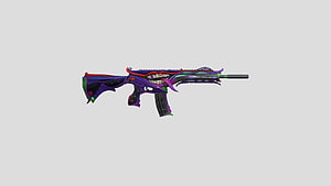 M416 The Fool Weapon Skin with Purple and Green Monster Mouth Design HD wallpaper
