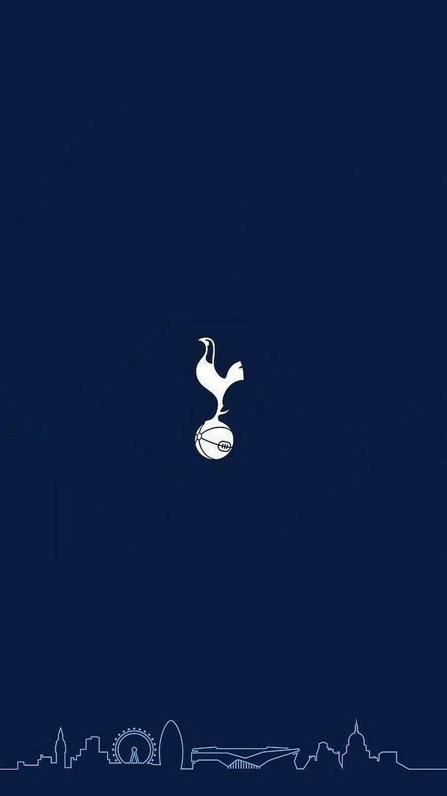 Tottenham Hotspur Crest with London Skyline on Deep Navy Blue Background HD phone wallpaper