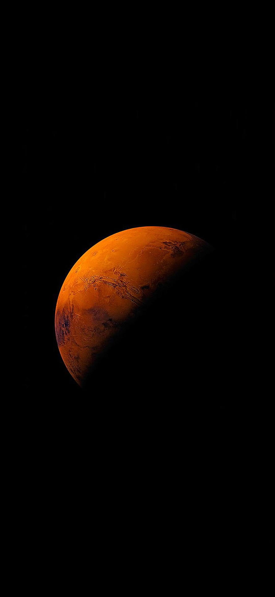 Mars Planet in Deep Space with Dramatic Half-Light Illumination HD phone wallpaper