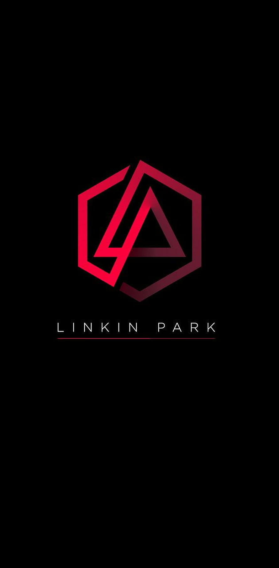 Linkin Park Red Hexagonal Logo on Black Background HD phone wallpaper
