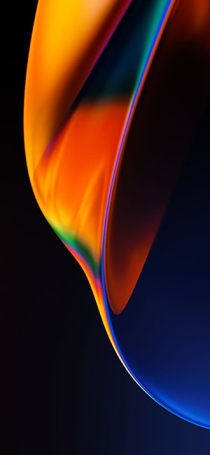 Vibrant Abstract Curves with Orange and Blue Gradient on Black Background HD phone wallpaper