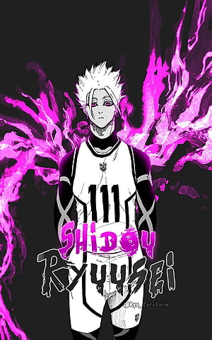 Shidou Ryusei in White Number 11 Jersey with Purple Energy Aura HD phone wallpaper