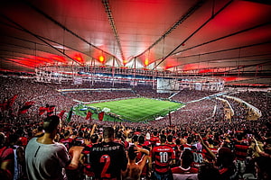 Flamengo Fans Fill Maracanã Stadium for Copa Libertadores Match HD wallpaper