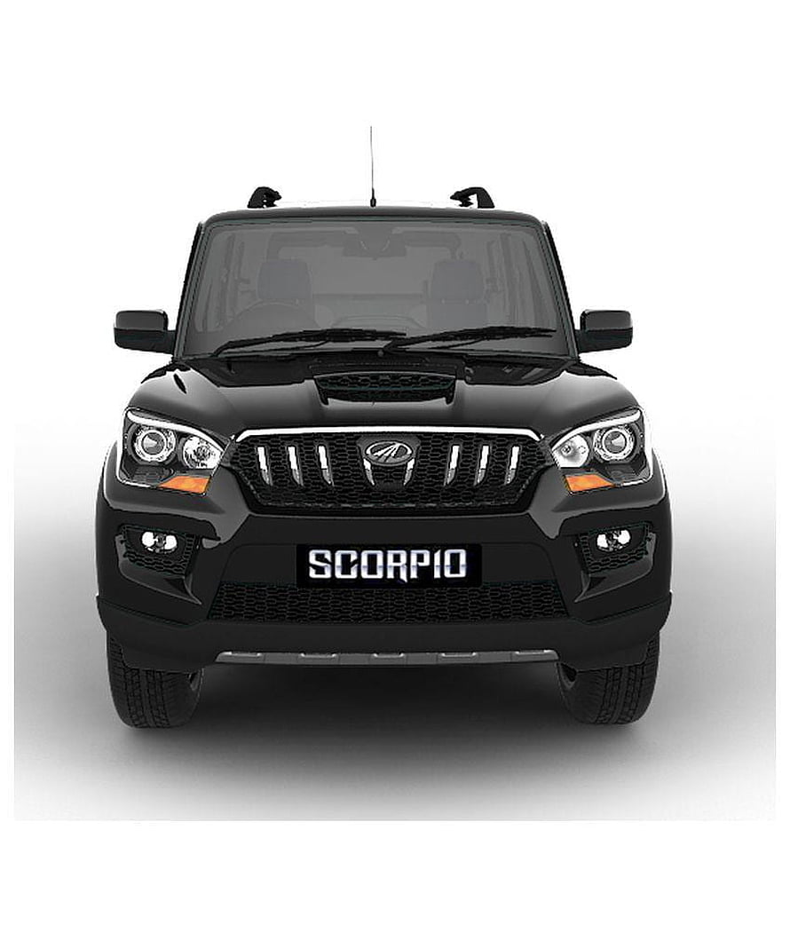 Mahindra Scorpio S11 Black SUV Front View Studio Render HD phone wallpaper