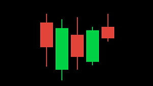 Red and Green Candlestick Chart Pattern on Black Background HD wallpaper