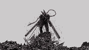 Chainsaw Man Fiend Monster Rising from Dark Debris in Black and White Ink Illustration, 34 Anime Chainsaw Man and Backgrounds, chainsaw man pc HD wallpaper
