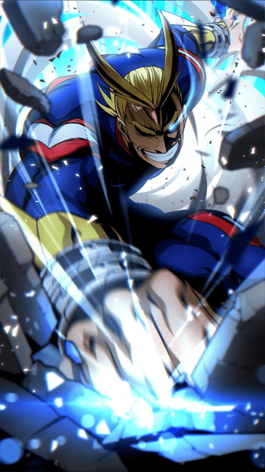 All Might Power Punch Action Scene From My Hero Academia Anime HD phone wallpaper