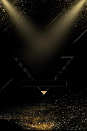 Elegant Black and Gold Geometric Abstract Background With Glittering Particles and Spotlight HD phone wallpaper