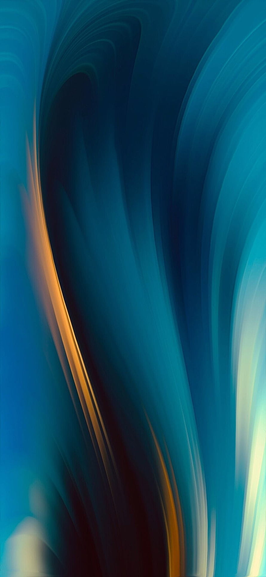 Abstract Blue and Orange Flowing Waves Digital Art Background HD phone wallpaper
