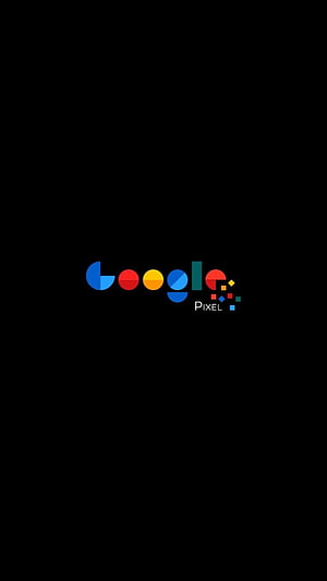 Google Pixel Logo Wallpaper - Minimalist Black Background with Colorful Branding HD phone wallpaper
