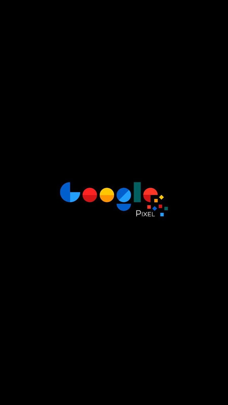 Google Pixel Logo Wallpaper - Minimalist Black Background with Colorful Branding HD phone wallpaper