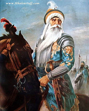 Hari Singh Nalwa on Horseback in Traditional Sikh Military Attire and Armor HD phone wallpaper