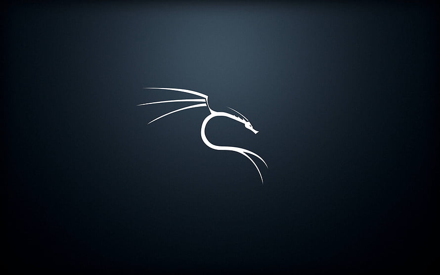 Minimalist White Dragon Silhouette on Dark Blue Background HD wallpaper