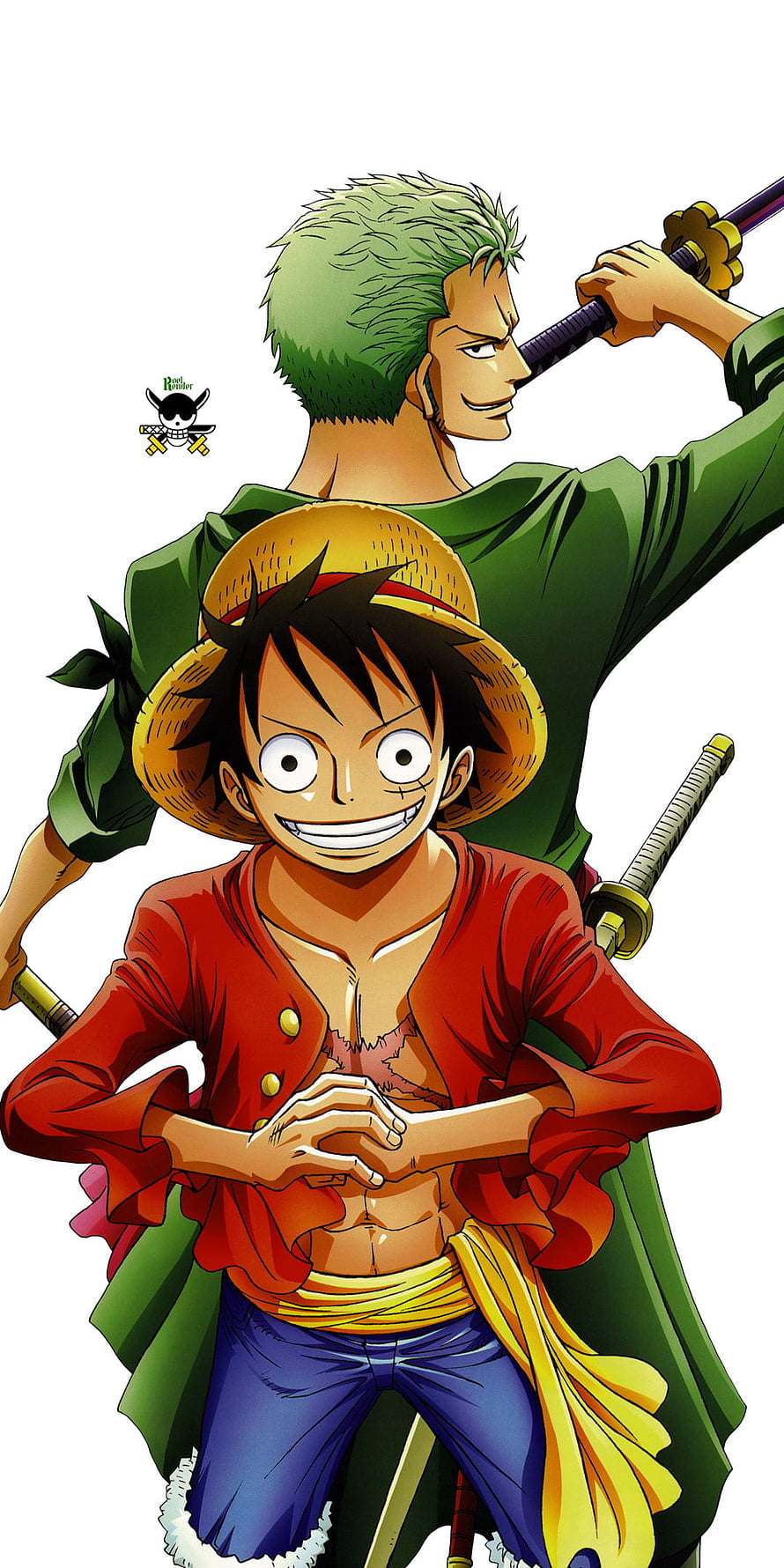 Monkey D. Luffy and Roronoa Zoro One Piece Anime Characters Illustration HD phone wallpaper