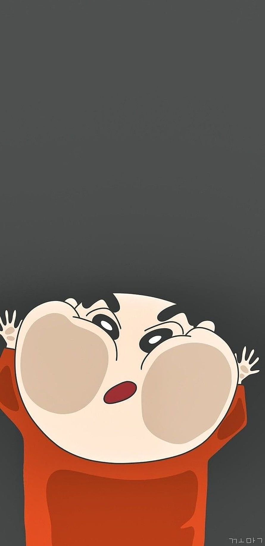 Crayon Shin-chan Anime Character Popping Out From Bottom With Cheeks Puffed Up HD phone wallpaper