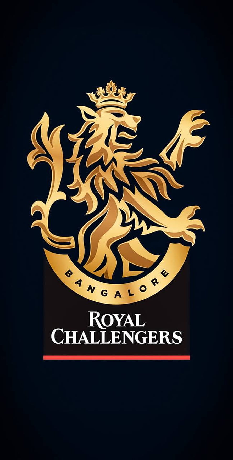 Bangalore Royal Challengers Emblem with Golden Lion Crown on Dark Background HD phone wallpaper