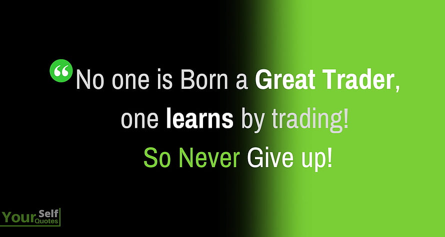 Motivational Trading Quote on Black and Green Gradient Background HD wallpaper