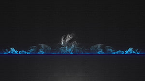 Abstract Blue Smoke Rising Above Glowing Horizontal Line on Dark Background HD wallpaper