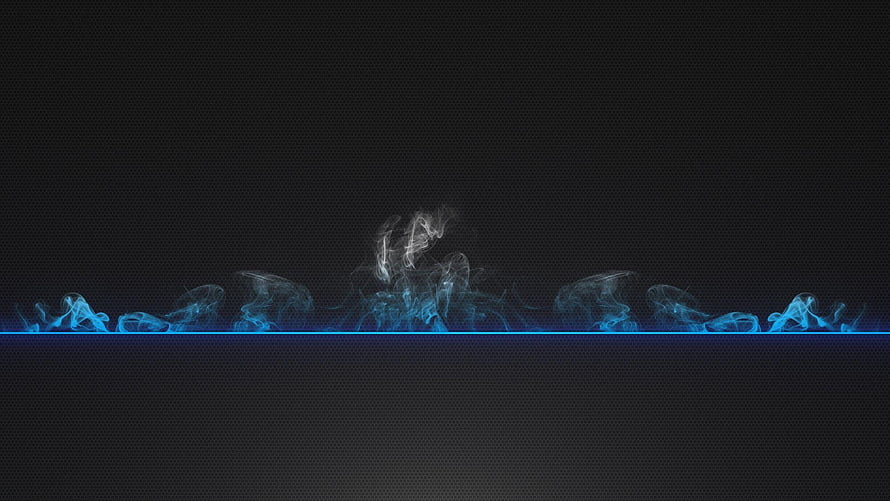 Abstract Blue Smoke Rising Above Glowing Horizontal Line on Dark Background HD wallpaper