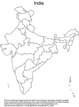 Blank Outline Map of India with State Boundaries for Educational and Design Projects HD phone wallpaper