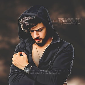 Portrait of a man in a black hoodie looking down with a serious expression, Boy Dp & Cover Mix, stylish boy dp HD phone wallpaper