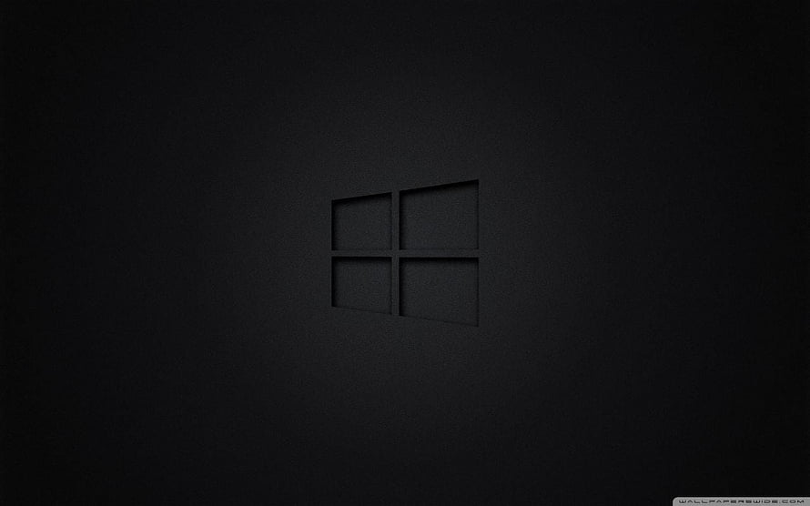 Minimalist Windows 10 Logo on Dark Textured Black Background HD wallpaper