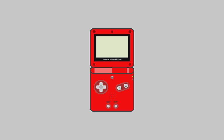 Red Nintendo Game Boy Advance SP Handheld Console Vector Illustration HD wallpaper