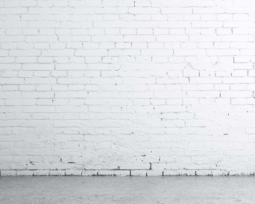 Minimalist White Brick Wall Texture with Concrete Floor for Interior Design HD wallpaper