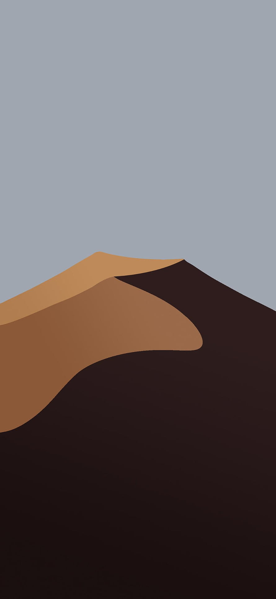 Minimalist Abstract Mountain Landscape with Warm Earth Tones and Muted Blue Sky HD phone wallpaper