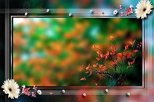 Autumn Leaves and Floral Music Note Desktop Background HD wallpaper