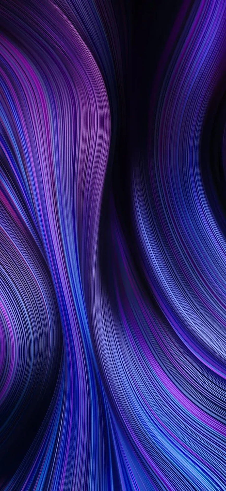 Flowing Purple and Blue Abstract Line Art with Dark Background HD phone wallpaper