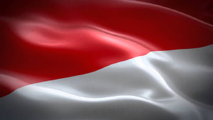 Indonesia National Flag Waving in Wind with Red and White Silk Texture HD wallpaper