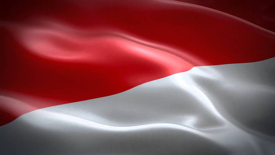 Indonesia National Flag Waving in Wind with Red and White Silk Texture HD wallpaper