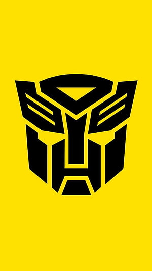 Transformers Autobot Symbol Minimalist Black and Yellow Graphic Design HD phone wallpaper