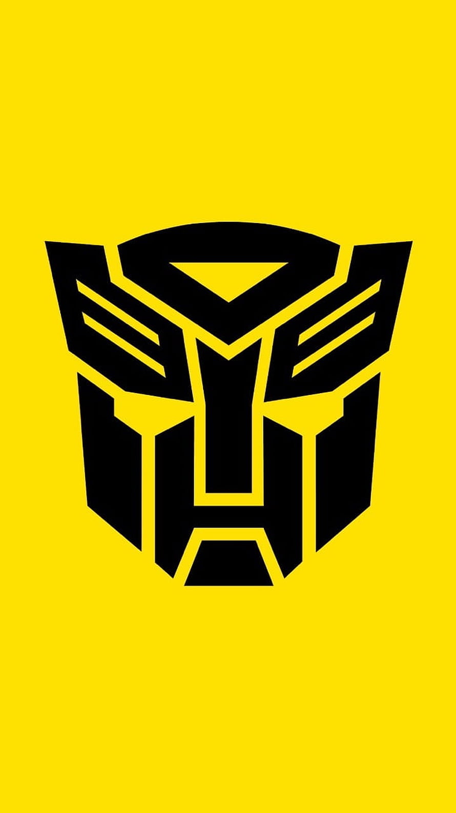 Transformers Autobot Symbol Minimalist Black and Yellow Graphic Design HD phone wallpaper