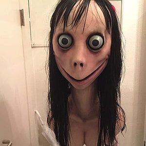 Momo Challenge Character Portrait With Wide Eyes And Creepy Smile HD phone wallpaper
