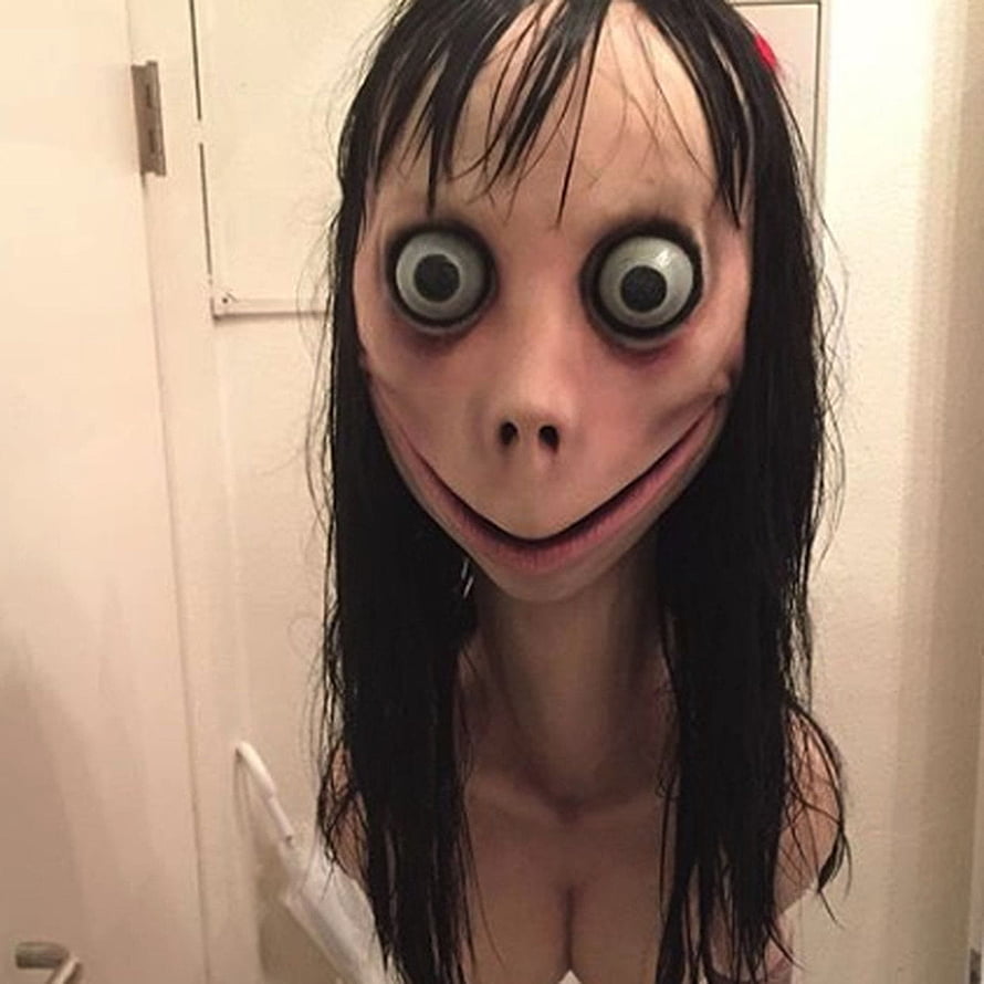 Momo Challenge Character Portrait With Wide Eyes And Creepy Smile HD phone wallpaper