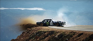 Ken Block Hoonicorn Mustang Drifting on Pikes Peak Mountain Road HD wallpaper