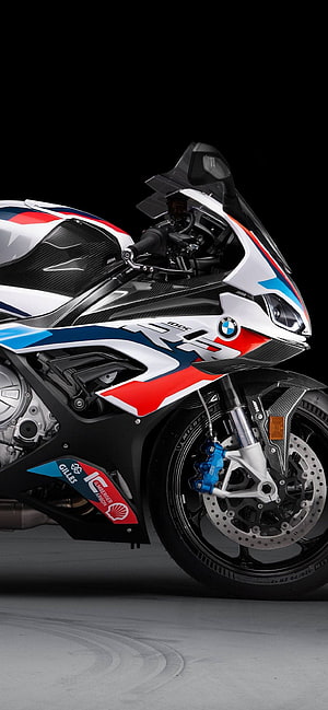 BMW M 1000 RR Superbike with Carbon Fiber Bodywork and M Motorsport Livery HD phone wallpaper