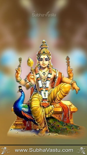 Lord Murugan Seated on Peacock with Vel and Divine Ornaments HD phone wallpaper