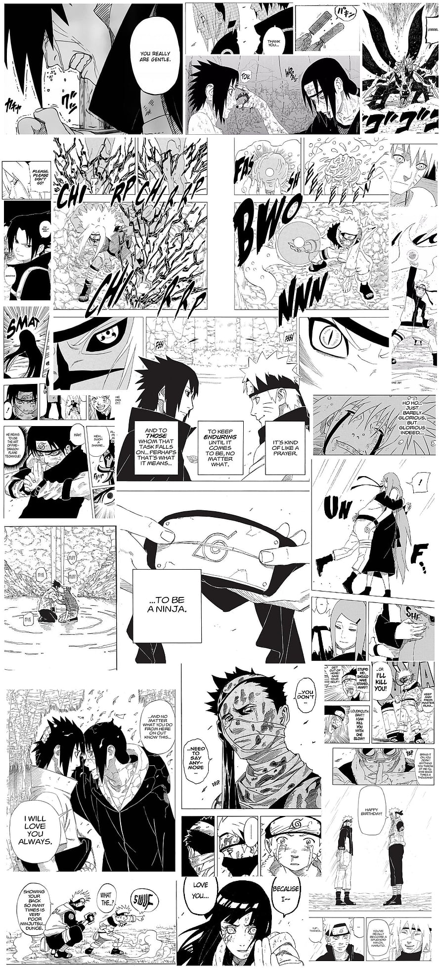 Naruto Shippuden Manga Compilation Featuring Sasuke Uchiha and Naruto Uzumaki Emotional Scenes, Naruto Manga Collage Mobile : Naruto, naruto collage HD phone wallpaper