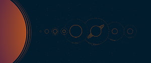 Minimalist Solar System Illustration With Planetary Orbits And Starry Background HD wallpaper