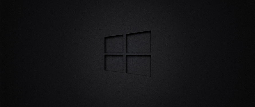 Windows 11 Dark Mode Minimalist Desktop Background with Subtle Logo HD wallpaper